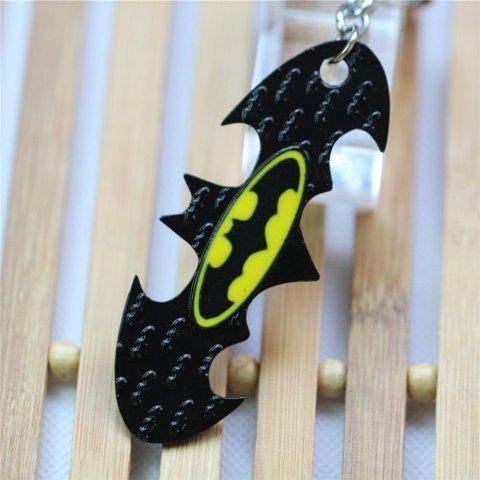 Брелок Batman bat double Logo Metal Keychain - -
