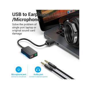 Звуковая плата Vention Audio USB 2х3,5 мм jack 0.15m (CDYB0)