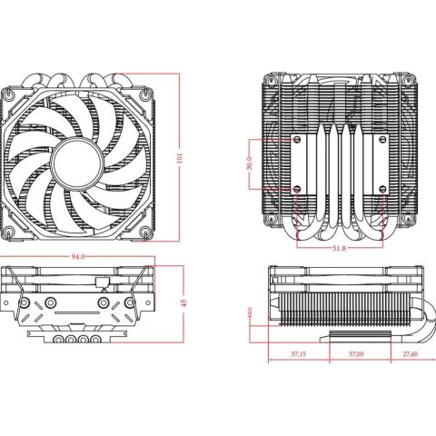 Кулер для процессора ID-Cooling IS-40X V3 - Нулевой остаток (Feed) - Нулевой остаток (Feed)