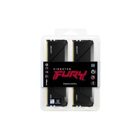 Модуль памяти для компьютера DDR4 16GB (2x8GB) 3200 MHz Beast Black Kingston Fury (ex.HyperX) (KF432C16BB2AK2/16WP) - Модули памяти для компьютера  - Модули памяти для компьютера 