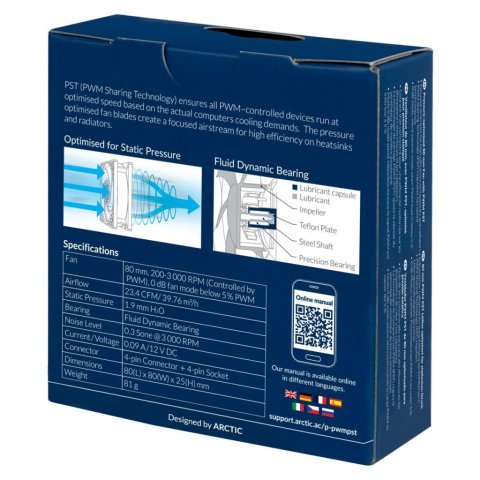 Кулер для корпуса Arctic P8 PWM PST Black (ACFAN00150A) - Нулевой остаток (Feed) - Нулевой остаток (Feed)