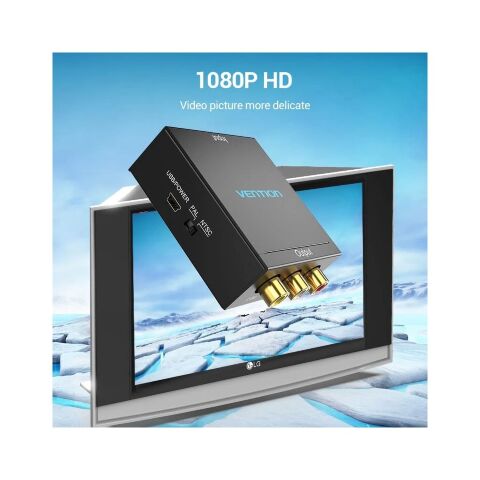 Конвертор HDMI to RCA Metal Type black Vention (AEEB0) - Контроллеры и конверторы - Контроллеры и конверторы