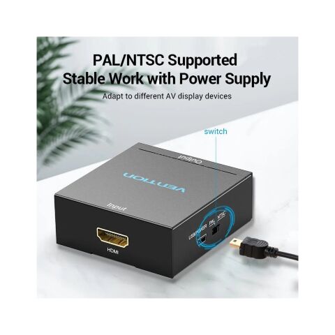 Конвертор HDMI to RCA Metal Type black Vention (AEEB0) - Контроллеры и конверторы - Контроллеры и конверторы