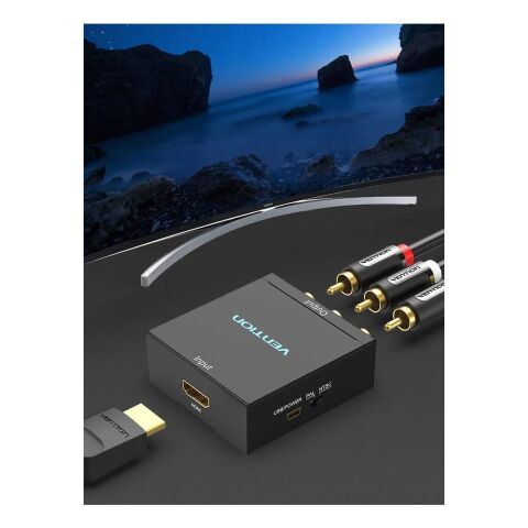 Конвертор HDMI to RCA Metal Type black Vention (AEEB0) - Контроллеры и конверторы - Контроллеры и конверторы