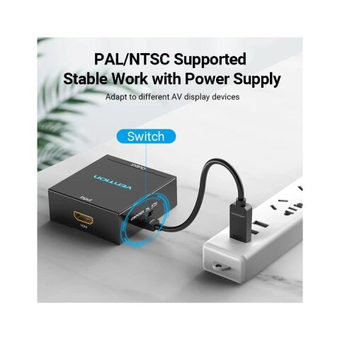 Конвертор HDMI to RCA Metal Type black Vention (AEEB0) - Контроллеры и конверторы - Контроллеры и конверторы