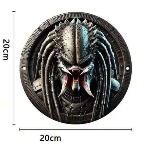 Табличка металлическая алюминиевая 2D Unmasked Predator Хищник 20 см. - -