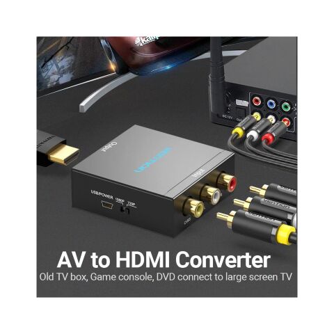 Конвертор RCA to HDMI black Vention (AEFB0) - Контроллеры и конверторы - Контроллеры и конверторы