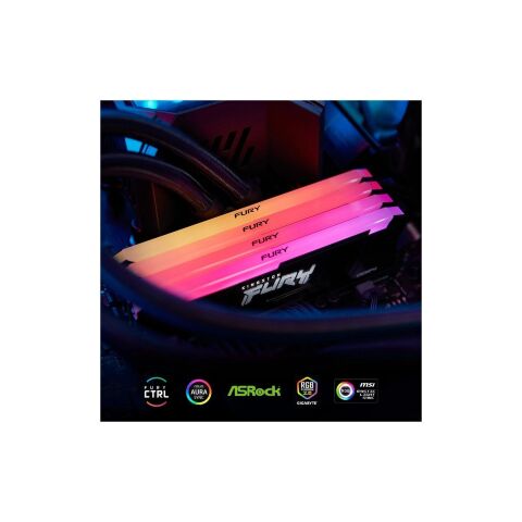 Модуль памяти для компьютера DDR4 32GB (2x16GB) 3200 MHz Beast RGB Black Kingston Fury (ex.HyperX) (KF432C16BB12AK2/32WP) - Модули памяти для компьютера  - Модули памяти для компьютера 