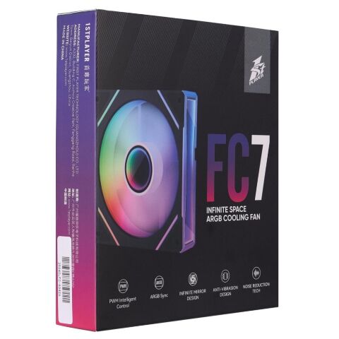 Кулер для корпуса 1stPlayer FC7 Black (FC7-BK-1IN1) - Нулевой остаток (Feed) - Нулевой остаток (Feed)