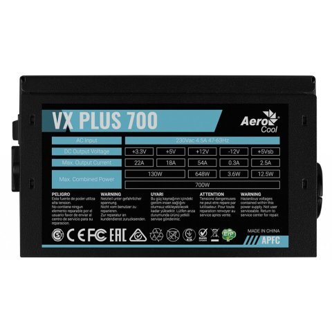 Блок питания AeroCool 700W VX 700 PLUS (VX 700 PLUS) - Нулевой остаток (Feed) - Нулевой остаток (Feed)