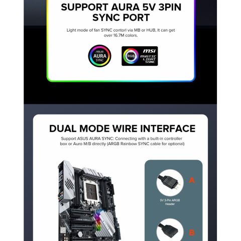 Кулер для корпуса Gamemax FN-12Rainbow-Q-Infinity - Вентиляторы к корпусам - Вентиляторы к корпусам