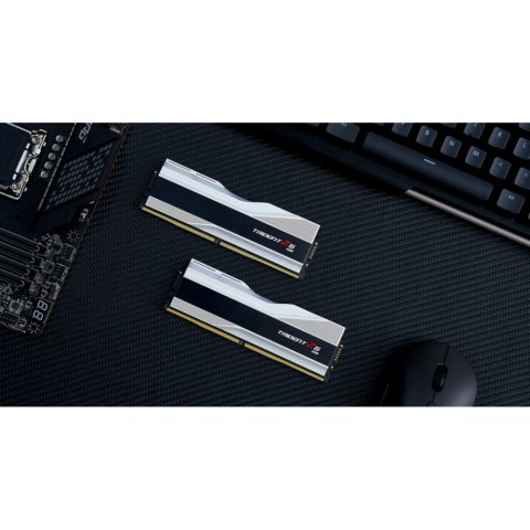 Модуль памяти для компьютера DDR5 32GB (2x16GB) 6000 MHz Trident Z5 RGB Silver G.Skill (F5-6000J4040F16GX2-TZ5RS) - Нулевой остаток (Feed) - Нулевой остаток (Feed)