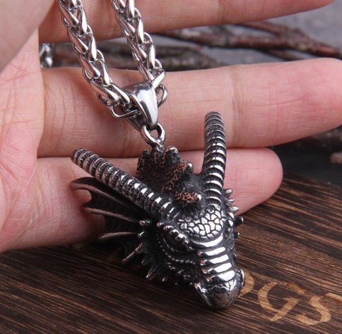 Медальон Game of Thrones Dragon Skull Targaryen Игра Престолов Дом Дракона + деревяный бокс -   -  