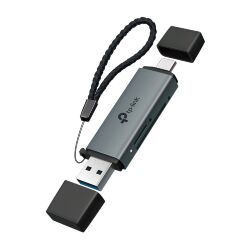 Считыватель флеш-карт TP-Link USB-C + USB 2.0 SD + TF silver (UA430D)