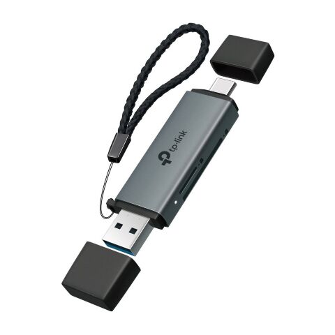 Считыватель флеш-карт TP-Link USB-C + USB 2.0 SD + TF silver (UA430D) - Нулевой остаток (Feed) - Нулевой остаток (Feed)