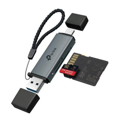 Считыватель флеш-карт TP-Link USB-C + USB 2.0 SD + TF silver (UA430D) - Нулевой остаток (Feed) - Нулевой остаток (Feed)