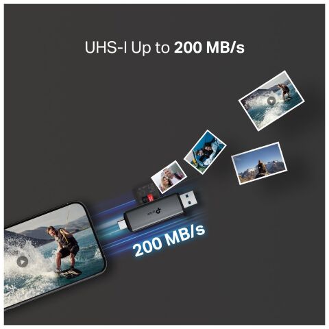Считыватель флеш-карт TP-Link USB-C + USB 2.0 SD + TF silver (UA430D) - Нулевой остаток (Feed) - Нулевой остаток (Feed)