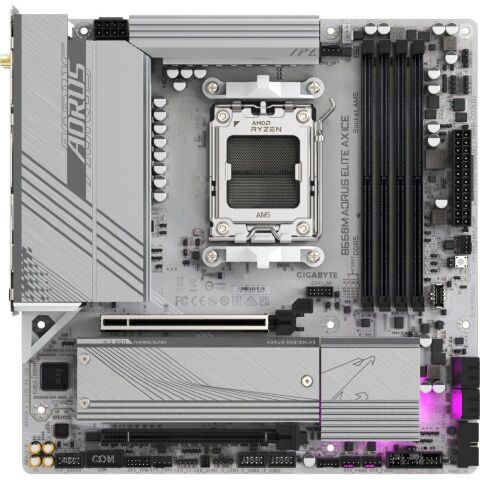 Материнская плата GIGABYTE B650M AORUS ELITE AX ICE (B650M A ELITE AX ICE) - Нулевой остаток (Feed)  - Нулевой остаток (Feed) 