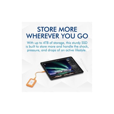 Накопитель SSD USB Type-C 500GB Rugged Mini LaCie (STMF500400) - Внутренние SSD  - Внутренние SSD 