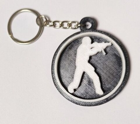 Брелок CS GO Counter Strike Logo Keychain ABS пластик 5 см. -   -  