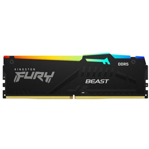 Модуль памяти для компьютера DDR5 16GB 5600 MHz FURY Beast RGB Kingston Fury (ex.HyperX) (KF556C40BBA-16) - Нулевой остаток (Feed) - Нулевой остаток (Feed)