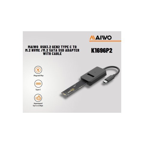 Карман внешний Maiwo M.2 NVMe/SATA SSD combo USB3.2 Gen2 Type-C (K1696P2) - Аксессуары к HDD - Аксессуары к HDD