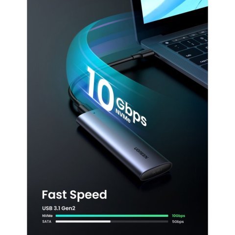 Карман внешний Ugreen SSD M.2 (NVME) M-KEY 3.1 GEN2 CM400 (10902) - Нулевой остаток (Feed) - Нулевой остаток (Feed)