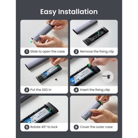 Карман внешний Ugreen SSD M.2 (NVME) M-KEY 3.1 GEN2 CM400 (10902) - Нулевой остаток (Feed) - Нулевой остаток (Feed)