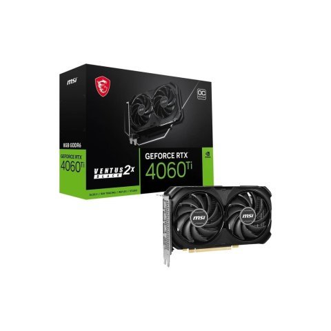 Видеокарта MSI GeForce RTX4060Ti 8Gb VENTUS 2X BLACK OC (RTX 4060 Ti VENTUS 2X BLACK 8G OC) - Нулевой остаток (Feed) - Нулевой остаток (Feed)