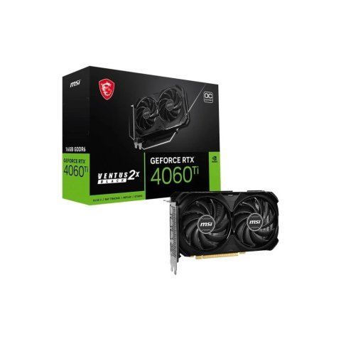 Видеокарта MSI GeForce RTX4060Ti 16Gb VENTUS 2X OC BLACK (RTX 4060 Ti VENTUS 2X BLACK 16G OC) - Нулевой остаток (Feed) - Нулевой остаток (Feed)