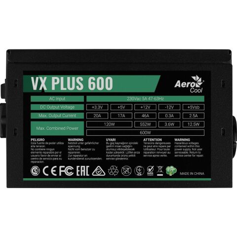Блок питания AeroCool 600W VX Plus Stealth (ACPN-VS60NEY.12) - Нулевой остаток (Feed)  - Нулевой остаток (Feed) 