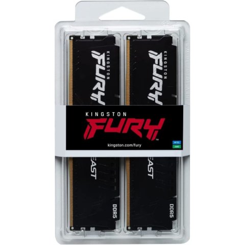 Модуль памяти для компьютера DDR5 16GB (2x8GB) 5600 MHz Beast Black Kingston Fury (ex.HyperX) (KF556C40BBK2-16) - Нулевой остаток (Feed)  - Нулевой остаток (Feed) 