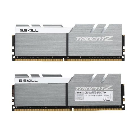 Модуль памяти для компьютера DDR4 16GB (2x8GB) 3200 MHz Trident Z Silver H/ White G.Skill (F4-3200C16D-16GTZSW) - Нулевой остаток (Feed) - Нулевой остаток (Feed)