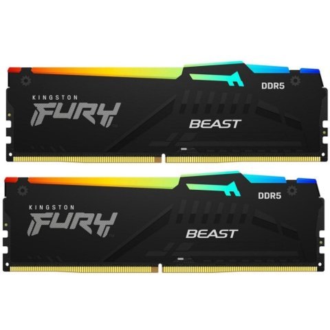 Модуль памяти для компьютера DDR5 16GB (2x8GB) 5200 MHz FURY Beast RGB Kingston Fury (ex.HyperX) (KF552C40BBAK2-16) - Нулевой остаток (Feed)  - Нулевой остаток (Feed) 