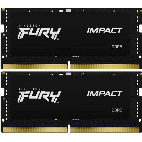 Модуль памяти для ноутбука SoDIMM DDR5 32GB (2x16GB) 5600 MHz Impact Black Kingston Fury (ex.HyperX) (KF556S40IBK2-32) - Модули памяти к ноутбукам  - Модули памяти к ноутбукам 