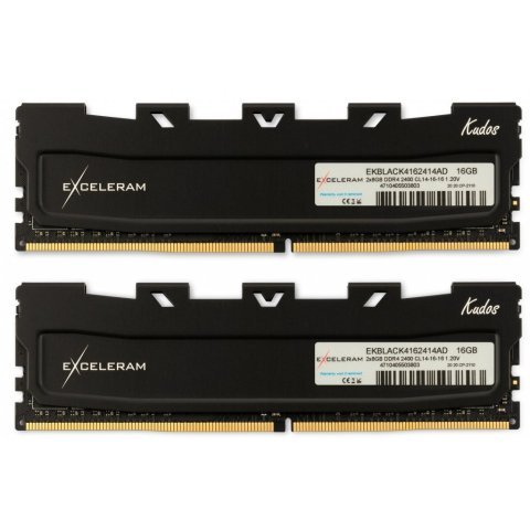 Модуль памяти для компьютера DDR4 16GB (2x8GB) 3200 MHz Kudos Black eXceleram (EKBLACK4163216AD) - Нулевой остаток (Feed) - Нулевой остаток (Feed)