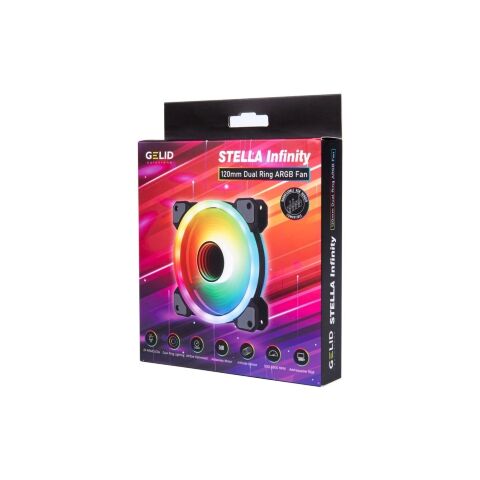 Кулер для корпуса Gelid Solutions Stella ARGB 120mm (FN-STELLA-03) - Нулевой остаток (Feed) - Нулевой остаток (Feed)