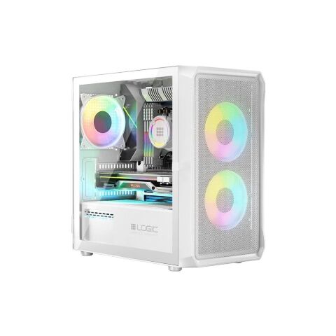Корпус для ПК Logic concept PORTOS MESH+GLASS ARGB fans 3x120mm WHITE (AM-PORTOS-20-0000000-0002) - Нулевой остаток (Feed)  - Нулевой остаток (Feed) 