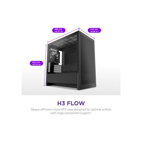 Корпус для ПК NZXT H3 Flow All Black (CC-H31FB-01) - Корпуса  - Корпуса 