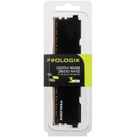 Модуль памяти для компьютера DDR4 16GB 3600 MHz Black Prologix (PRO16GB3600B4) - Нулевой остаток (Feed) - Нулевой остаток (Feed)
