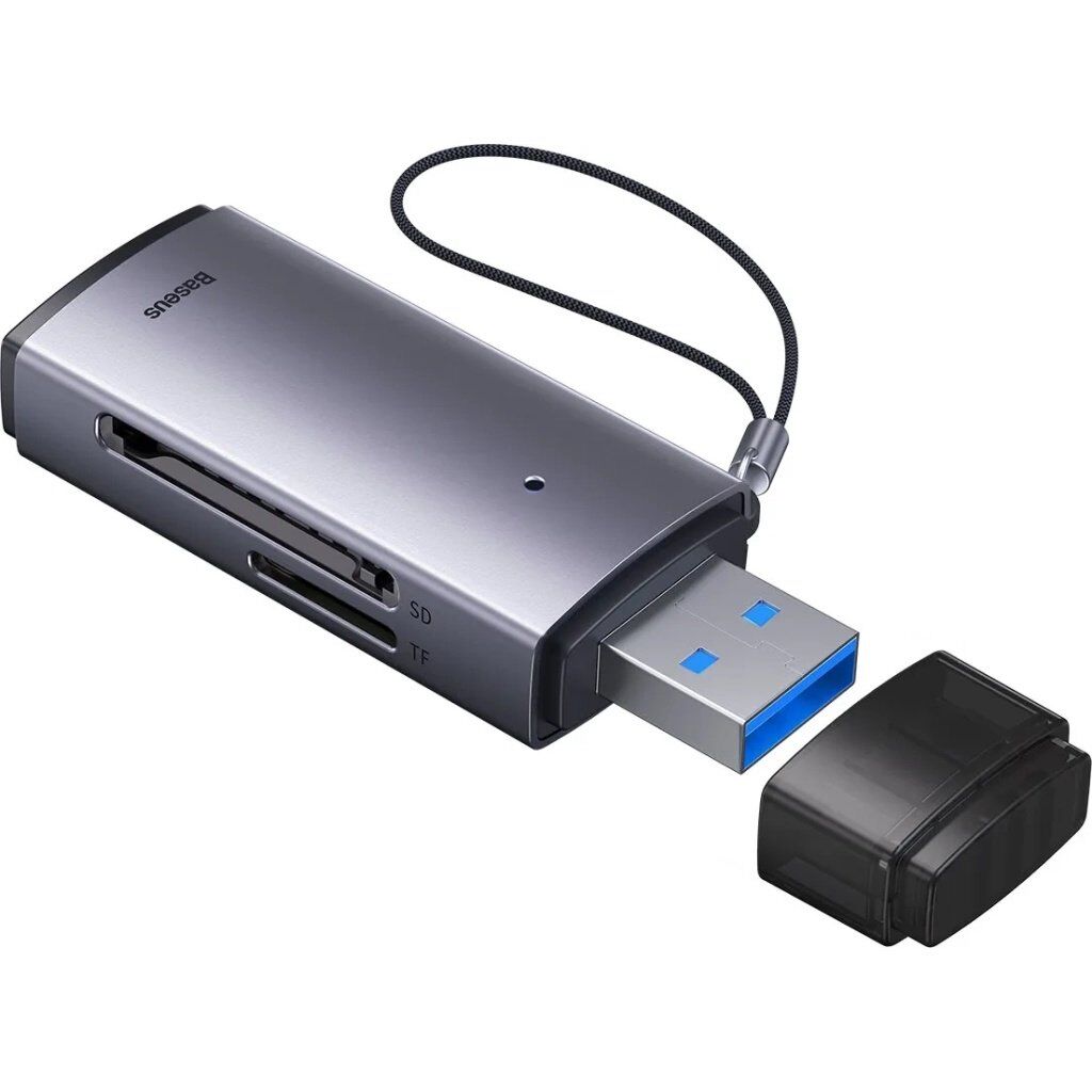 Считыватель флеш-карт Baseus USB to SD/TF gray (WKQX060013)