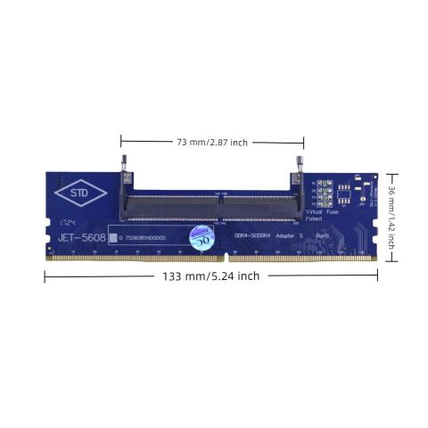 Конвертор Dynamode DDR4 Laptop SO-DIMM to Desktop DIMM RAM Memory (DM-DDR4-DIMM-Converter) - Нулевой остаток (Feed) - Нулевой остаток (Feed)