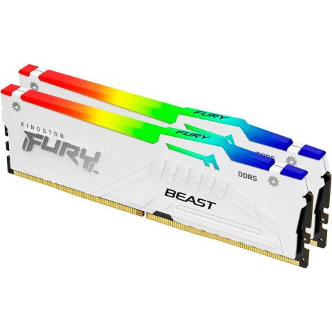 Модуль памяти для компьютера DDR5 32GB (2x16GB) 5600 MHz FURY Beast White RGB Kingston Fury (ex.HyperX) (KF556C36BWEAK2-32) - Модули памяти для компьютера  - Модули памяти для компьютера 