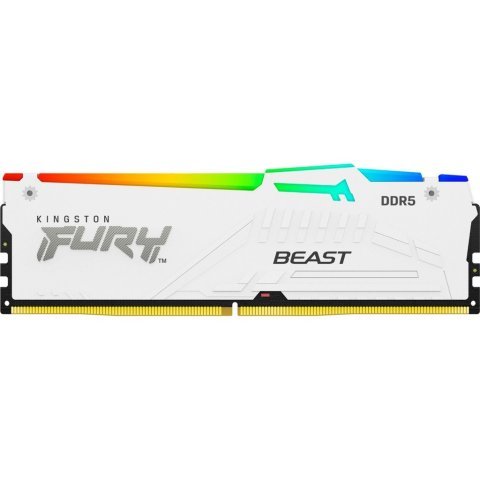 Модуль памяти для компьютера DDR5 32GB 5600 MHz FURY Beast White RGB Kingston Fury (ex.HyperX) (KF556C40BWA-32) - Нулевой остаток (Feed) - Нулевой остаток (Feed)