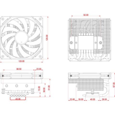 Кулер для процессора ID-Cooling IS-67-XT Black - Нулевой остаток (Feed) - Нулевой остаток (Feed)