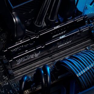 Модуль памяти для компьютера DDR5 32GB (2x16GB) 5600 MHz Beast AM5 Black Kingston Fury (ex.HyperX) (KF556C36BBEK2-32)