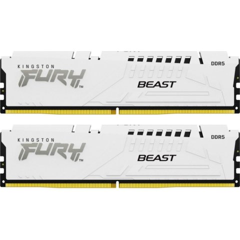 Модуль памяти для компьютера DDR5 64GB (2x32GB) 5600 MHz FURY Beast White Kingston Fury (ex.HyperX) (KF556C40BWK2-64) - Нулевой остаток (Feed) - Нулевой остаток (Feed)