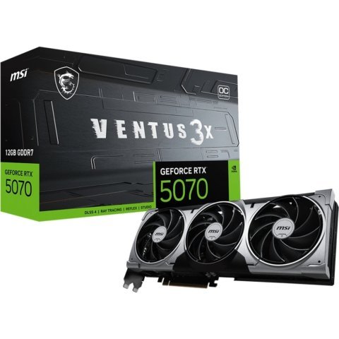 Видеокарта MSI GeForce RTX5070 12Gb VENTUS 3X OC (RTX 5070 12G VENTUS 3X OC) - Нулевой остаток (Feed)  - Нулевой остаток (Feed) 