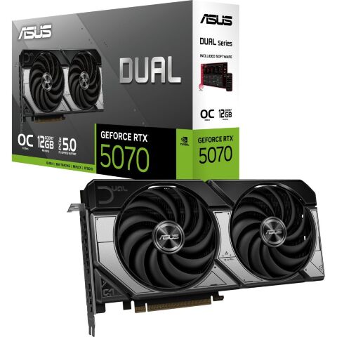 Видеокарта ASUS GeForce RTX5070 12Gb DUAL OC (DUAL-RTX5070-O12G) - Видеокарты  - Видеокарты 