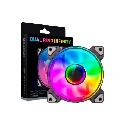 Кулер для корпуса Gamemax Dual Ring Infinity BK - Вентиляторы к корпусам  - Вентиляторы к корпусам 